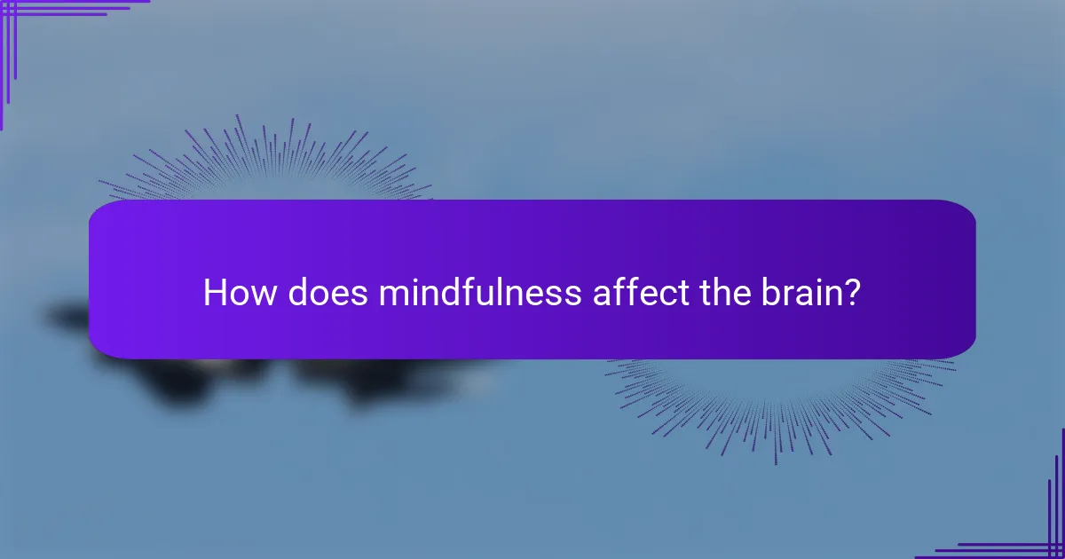 How does mindfulness affect the brain?