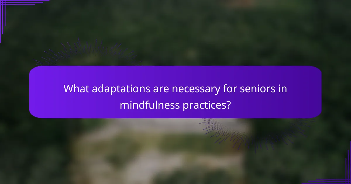 What adaptations are necessary for seniors in mindfulness practices?