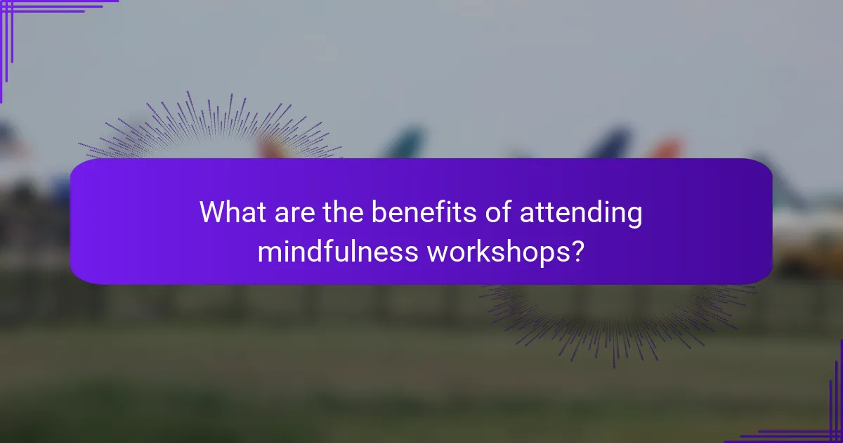 What are the benefits of attending mindfulness workshops?
