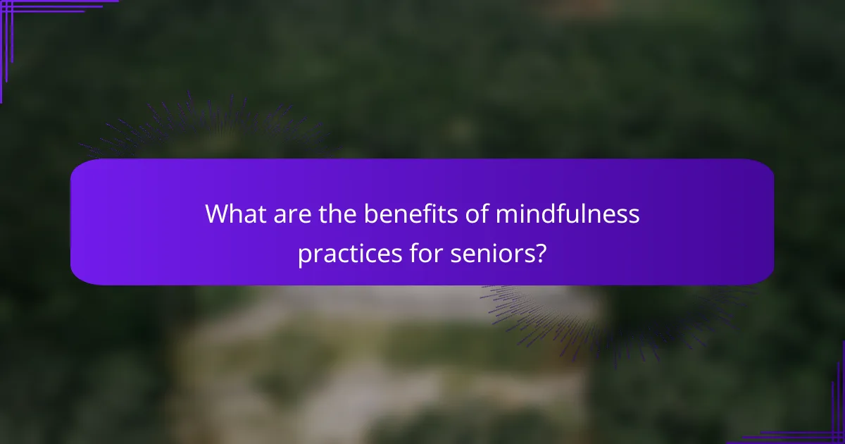 What are the benefits of mindfulness practices for seniors?